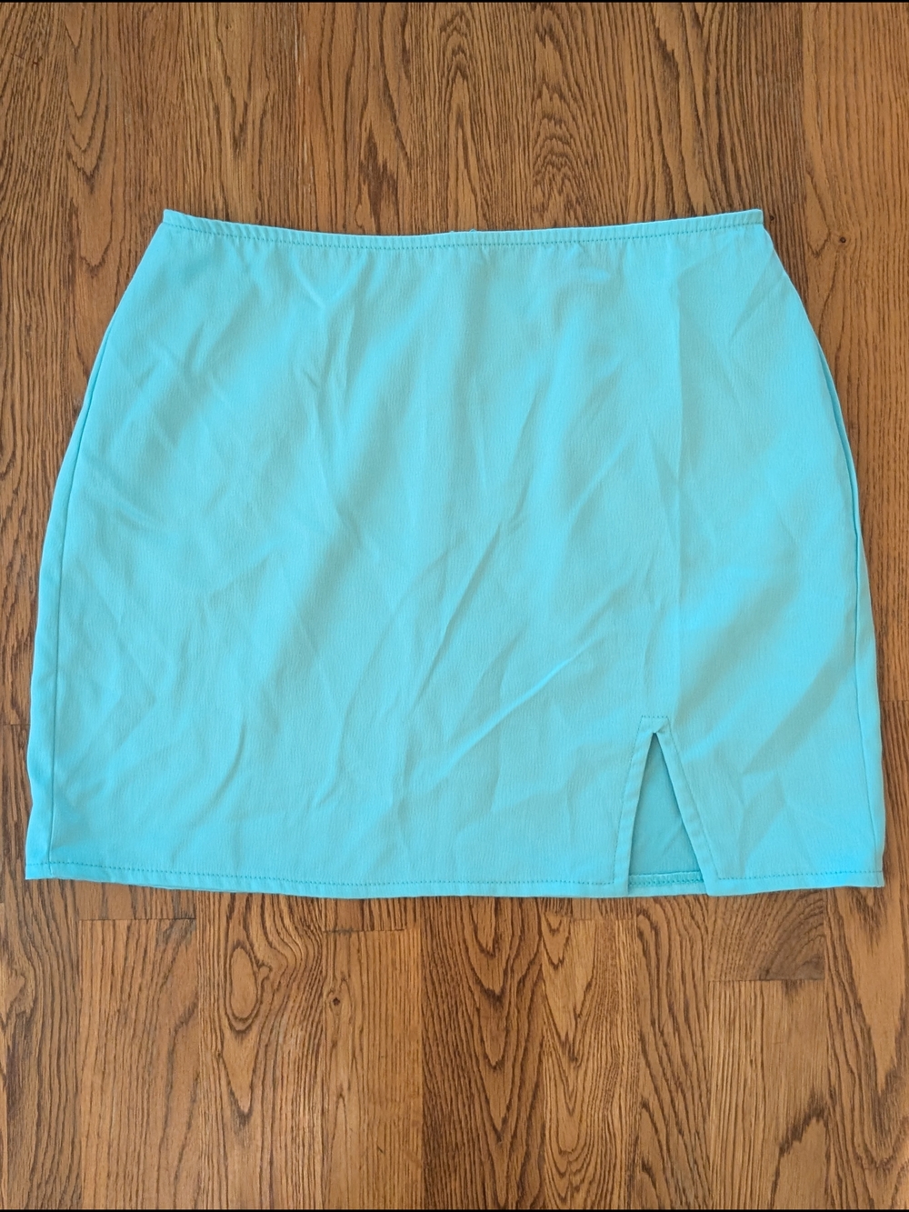 PrettyLittleThing Petite Turquoise Mini Skirt with Front Slit